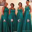 Mismatched Mermaid Teal Sleeveless V-Neck A-Line Long Bridesmaid Dresses Gown Online,WG1066