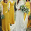 Mismatched Yellow Long Chiffon Cheap Bridesmaid Dresses Online, WG269