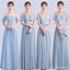 Chiffon Blue Mismatched Cheap Bridesmaid Dresses Online, WG758