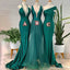 Mismatched Mermaid Emerald Green Cheap Long Bridesmaid Dresses Gown Online,WG1110