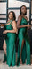 Mismatched Green Mermaid High Slit Long Sleeveless Bridesmaid Dresses Gown Online,WG1068