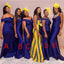 Mismatched Royal Blue Mermaid Cheap Long Bridesmaid Dresses,WG1428