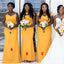 Mismatched Yellow Mermaid Cheap Long Bridesmaid Dresses,WG1419