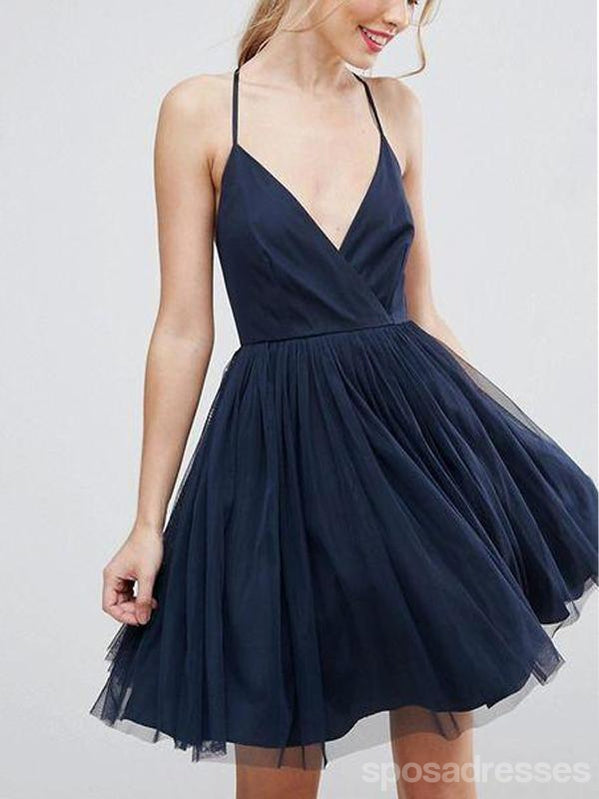 Navy Halter Blue Cheap 2018 Homecoming Dresses Under 100, CM404