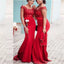 Red Mermaid Off Shoulder Cheap Long Bridesmaid Dresses Online,WG1254