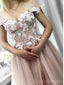 Off Shoulder Cute Hand Made Flower Long Evening Prom Dresses, Cheap Custom Sweet 16 Dresses, 18463