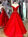 Fora do ombro laço vermelho frisado vestidos de baile, barato personalizado doce 16 vestidos, 18485