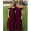 Off Shoulder Dark Red Long Bridesmaid Vestidos Online, Vestidos Baratos De Bridesmaids, WG737