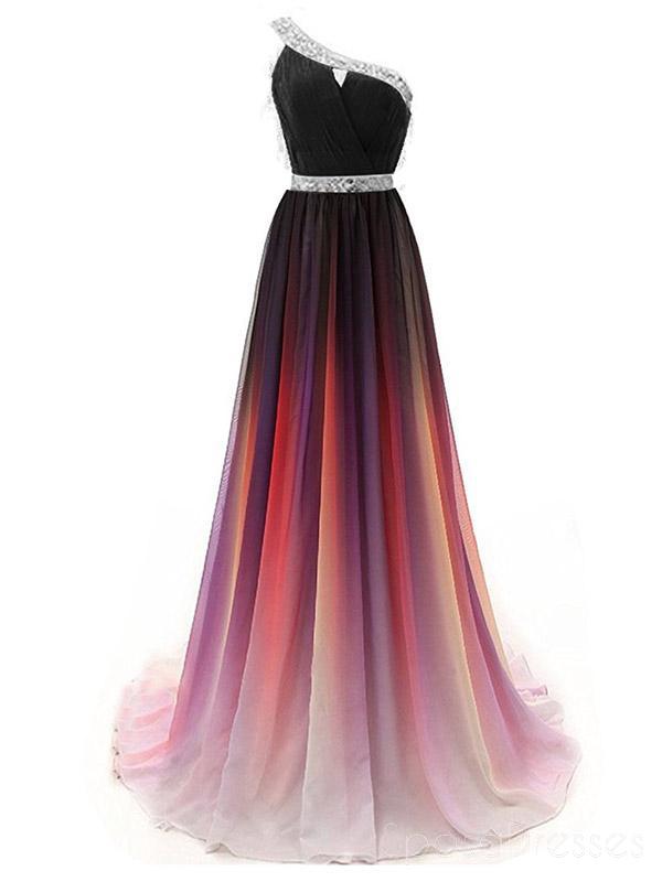 Un hombro Ombre cuenta largo noche vestidos de fiesta, barato dulce 16 vestidos, 18355