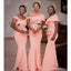 Orange Mermaid Off Shoulder Cheap Long Bridesmaid Dresses Online,WG1376