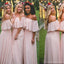 Light Blush Pink Chiffon baratos longos dama de honra vestidos on-line, WG293