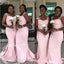 Newest Pink Mermaid Cap Sleeves Cheap Long Bridesmaid Dresses,WG1622