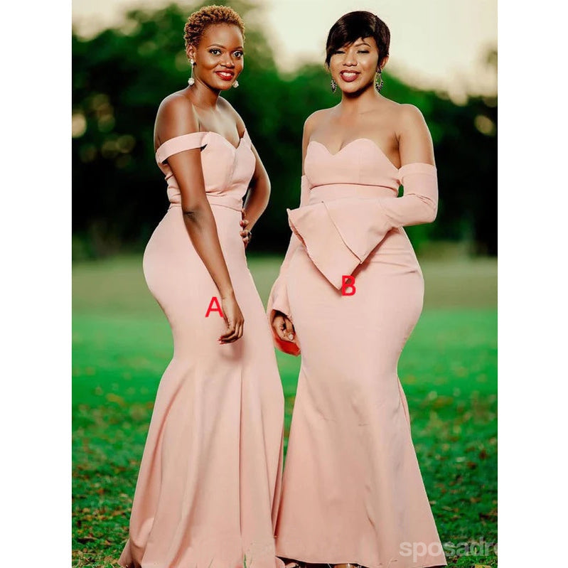 Mismatched Pink Mermaid Cheap Long Bridesmaid Dresses Online,WG1664