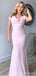 Pink Mermaid Short Sleeves Cheap Long Bridesmaid Dresses,WG1546