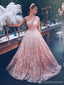 Gorgeous Pink A-line One Shoulder Maxi Long Prom Dresses,Evening Dresses,13191