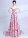 Cute Floral Pink A-line Sweetheart Long Prom Dresses Online, Dance Dresses,12750