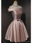 V Neck Dusty Pink Tulle Beaded Short Homecoming Dresses Online, Robes de bal courtes pas chères, CM845