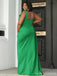 Green Mermaid One Shoulder Cheap Long Bridesmaid Dresses,WG1633