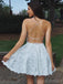 Spaghetti Straps Off White Lace Short Homecoming Dresses Online, Cheap Short Prom Dresses, CM843