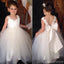 Lace Ivory Strap Top fofo Tulle V-back Flower Girl Dresses, FG006