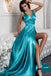 Sexy Side Slit V Neck Mermaid Long Evening Prom Dresses, Cheap Sweet 16 vestidos, 18322