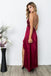 Sexy Backless Red Sequin Side Slit Long Evening Prom Dresses, 17661