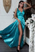 Sexy Side Slit V Neck Mermaid Long Evening Prom Dresses, Cheap Sweet 16 vestidos, 18322