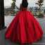 Simple Red Sweetheart A-line Ball Gown Long Evening Prom Dresses, 17683