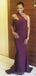 Simple Purple Mermaid One Shoulder Cheap Long Bridesmaid Dresses,WG1312