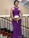 Newest Purple Halter Mermaid Cheap Long Bridesmaid Dresses Online,WG1645