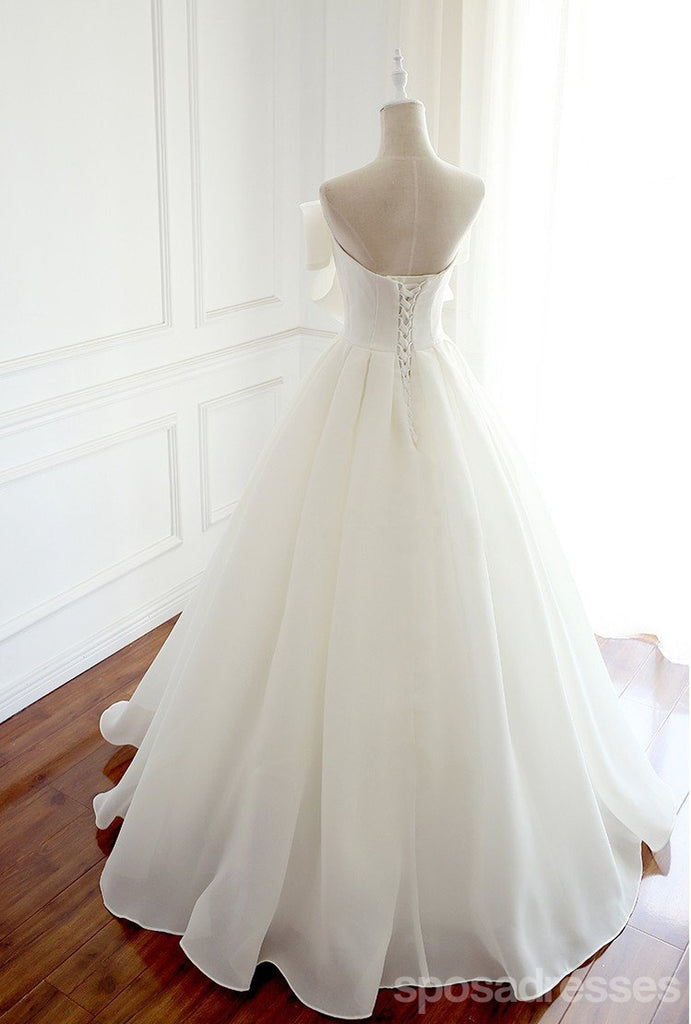 Simple Organza A Line Wedding Bridal Dresses, Custom Made Wedding Dresses, Affordable Wedding Bridal Gowns, WD234