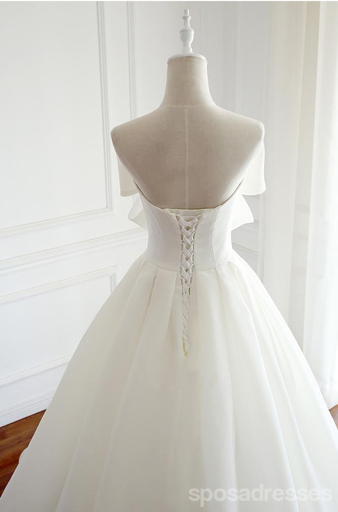 Simple Organza A Line Wedding Bridal Dresses, Custom Made Wedding Dresses, Affordable Wedding Bridal Gowns, WD234