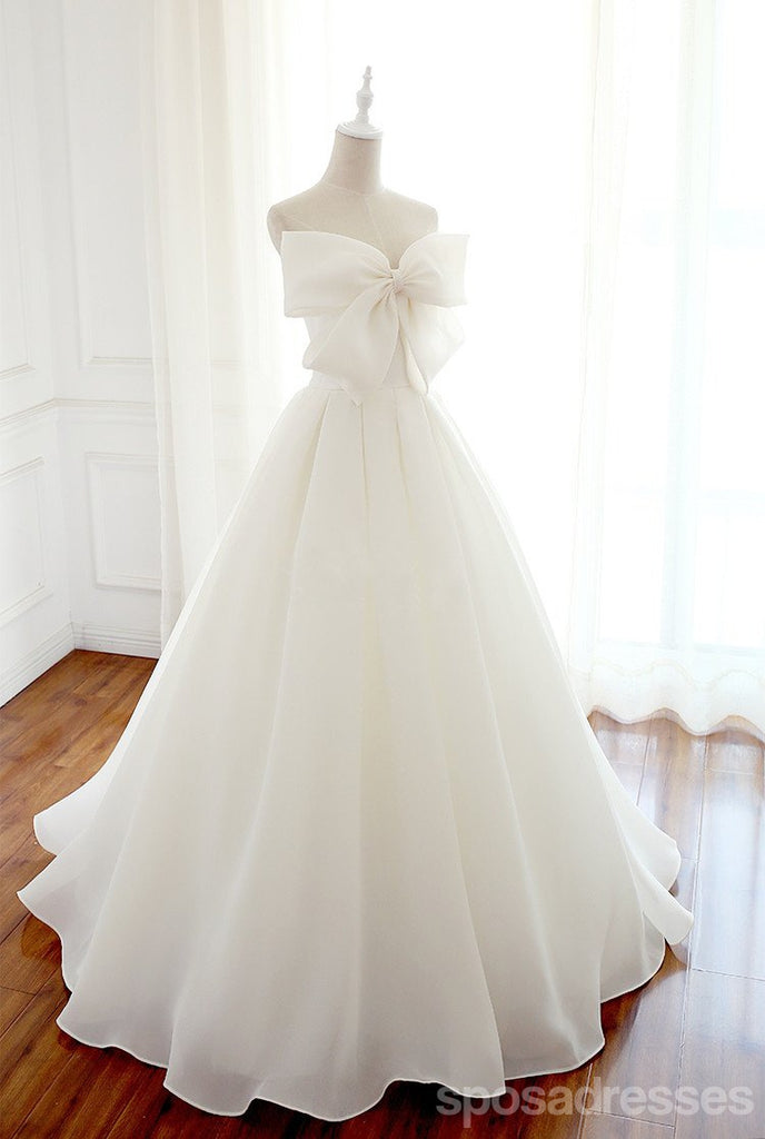 Simple Organza A Line Wedding Bridal Dresses, Custom Made Wedding Dresses, Affordable Wedding Bridal Gowns, WD234