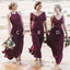 Mismatched Dark Red Chiffon Long Bridesmaid Dresses Online, WG793