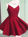 Open Back Simple Red Short Homecoming Dresses Under 100, CM385