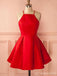 Halter Bright Red Short Homecoming Dresses Under 100, CM386