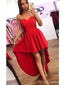 Simples Vermelho Alta Baixa Simples Barato Curto Homecoming Vestidos Online, Baratos Short Prom Dresses, CM827