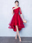 Long Sleeves Red Lace High Low Cheap Homecoming Dresses Online, CM699