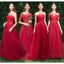 Bright Red Lace Tulle Short Mismatched Cheap Bridesmaid Dresses Online, WG537