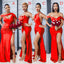 Exclusive Mismatched Red Mermaid Cheap Bridesmaid Dresses Online, WG936