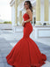 Sexy Red Backless Mermaid Günstige lange Abend Prom Kleider, Abend Party Prom Kleider, 12338