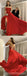 Red A-line Spaghetti Straps Backless High Slit Long Prom Dresses Online,12708