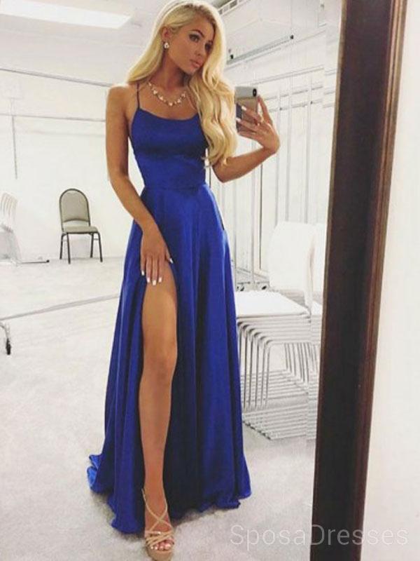 Simple Halter Blue Cheap Evening Prom Dresses, Cheap Custom Sweet 16 Dresses, 18472