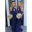 Unique Royal Blue Mermaid Halter Cheap Long Bridesmaid Dresses,WG1475