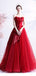 Sweetheart Red Ruffle A-line Long Evening Party Prom Dresses, Dance Dresses,12523