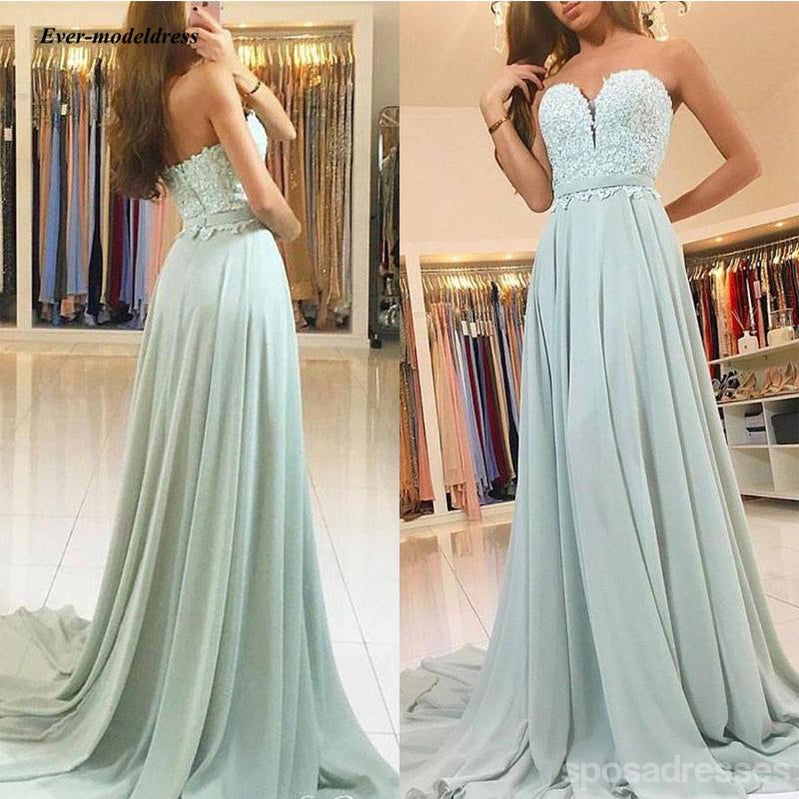 Sweetheart Sage Green Chiffon Cheap Bridesmaid Dresses Online, WG778