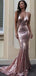 Sexy Backless Rose Gold Sequin Mermaid Evening Prom Dresses, Popular Party Prom Dresses, Custom Long Prom Dresses, Cheap Formal Prom Dresses, 17210