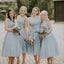 V neck Straps Short Chiffon Custom Cheap Bridesmaid Dresses, WG240