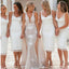 Simple White Sheath Cheap Short Bridesmaid Dresses Online,WG1385