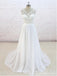 Lace See Through V Neck Cheap Beach Wedding Dresses Online, WD382